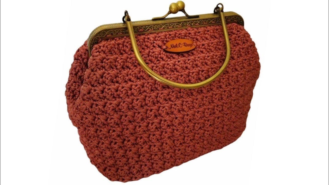 TUTORIAL Pochette clic clac *ROSES* / Mel C Bag / Punto Basso Punto Alto alternato chiusura di giro