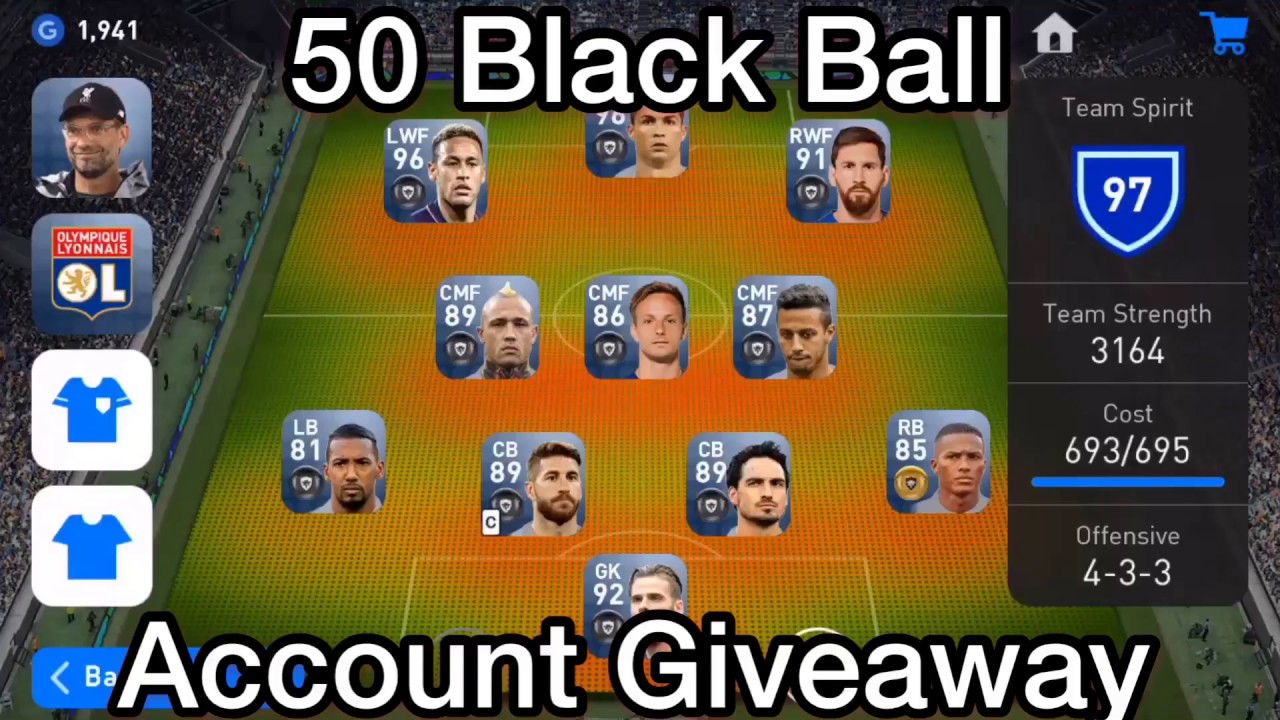 Mega Pes 2019 Account Giveaway 50 Black Balls