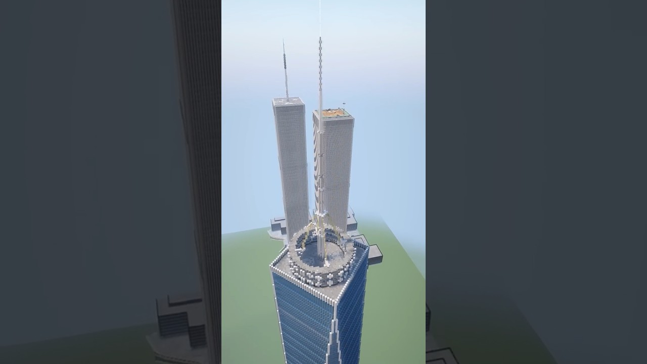 World Trade Center in Minecraft! Timelapse #minecraft #shorts #minecraftbuilding
