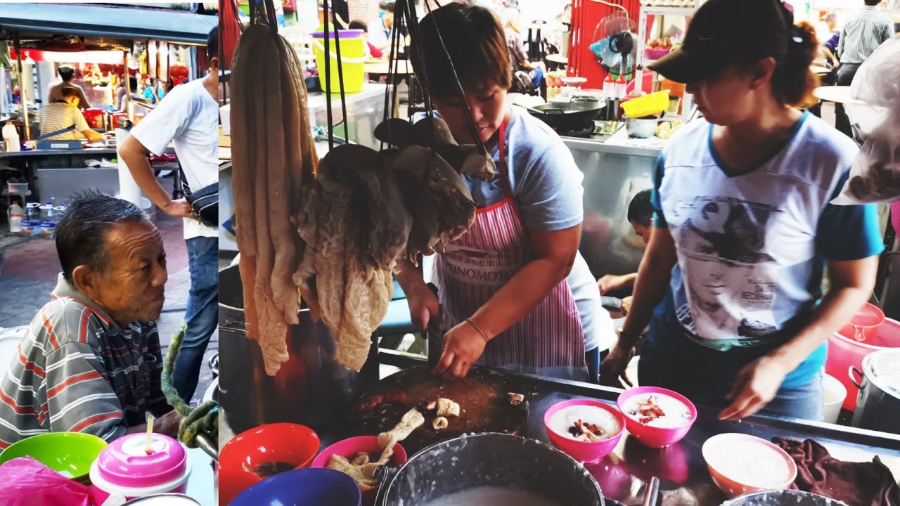 Penang Street Food 68 Years Chee Cheong Chok Pork Intestine Porridge 飘香68年槟城美食古早味猪肠粥