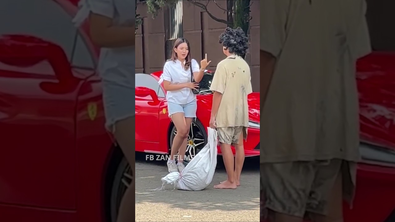 cewek cantik imut ini kena prank gembel sultan jadi malu akhirnya