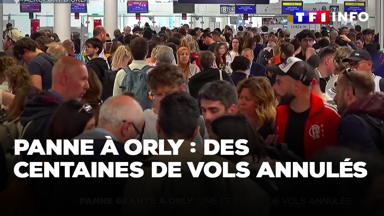 Panne du contr&ocirc;le a&eacute;rien &agrave; l'a&eacute;roport d'Orly : des centaines de vols annul&eacute;s｜TF1 INFO