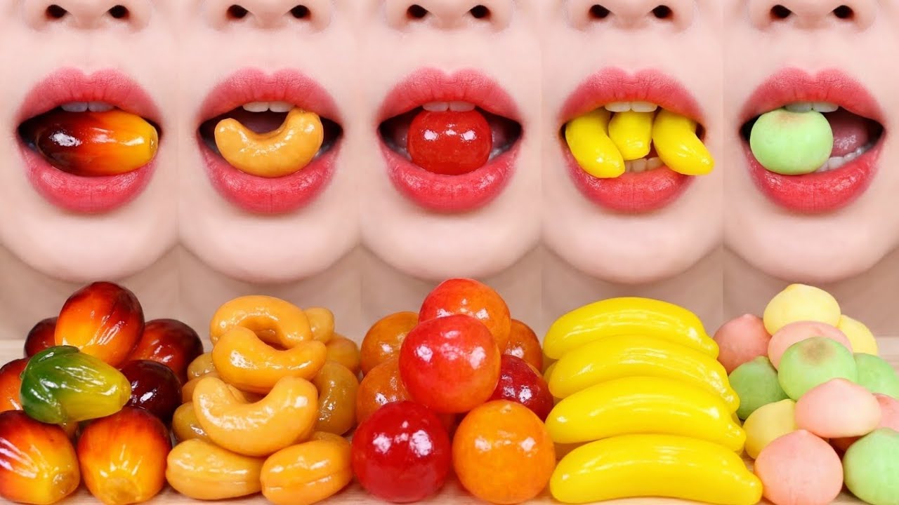SATISFYING EATING 음식 캔디 젤리 SATISFYING EATING CUTE CANDY JELLY FRUIT FULLCOLOR VERY YUMMY (asmrsound)