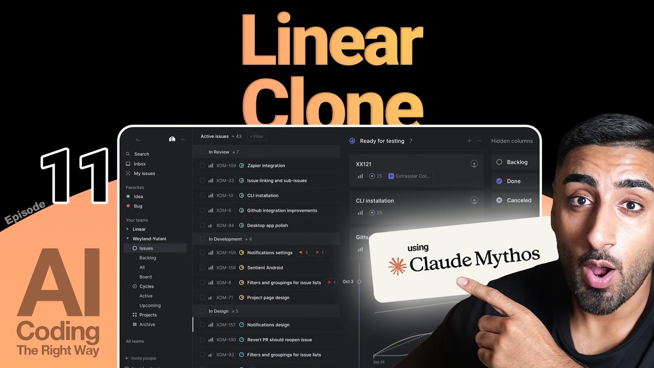 🟢 Build a Linear Clone with Claude Fable 5! | Beginner Series Ep #11 (Multi Tenancy, AI Agents, MCP)