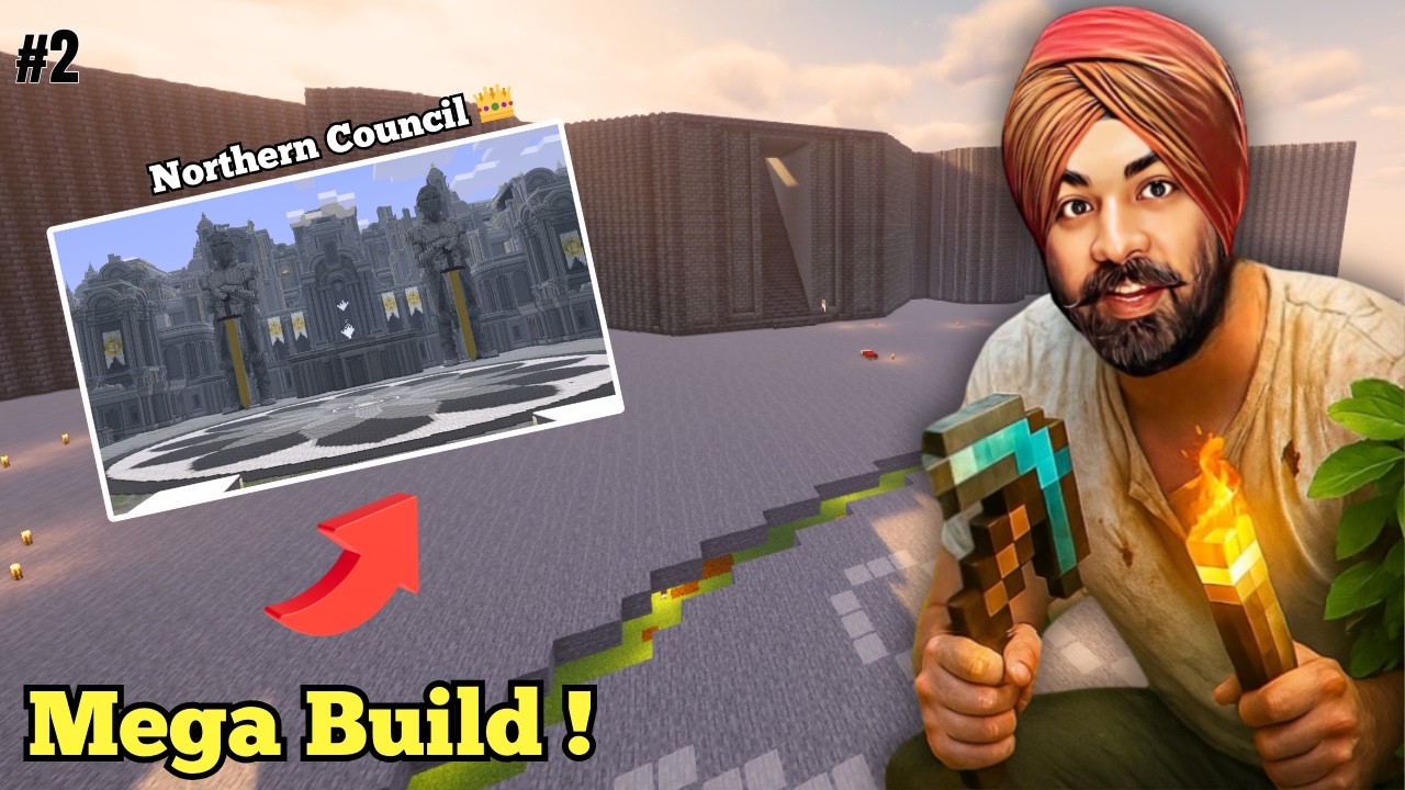 Minecraft Survival Day 2 | We Built The Northern Council 👑 | Mega Build #unstablesmp #manjithub