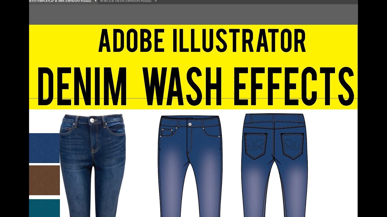 DENIM WASH EFFECT IN FLAT SKETCH