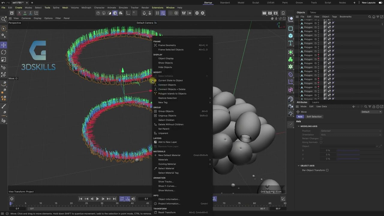 Как разделить объект на составляющие в Cinema 4D Split или Fracture