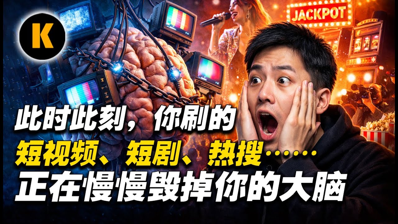 你现在有没有发现一个问题，为什么越娱乐，我们反而越痛苦？这期《娱乐至死》一次性讲透真相，让你彻底回归！ | K聊第十二期#书评 #读书分享 #人文百科 #历史故事 #睡眠
