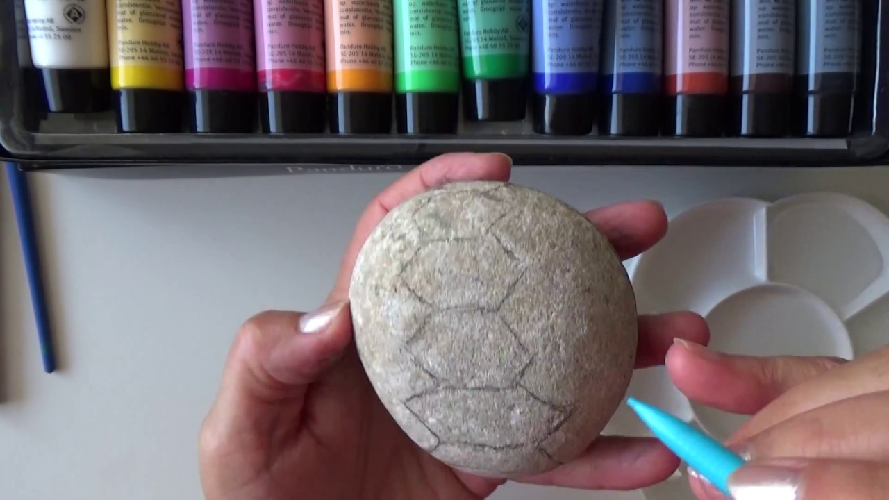 Rock Painting - How to Paint Turtle - on a sea rock - Speed Acrylic Painting