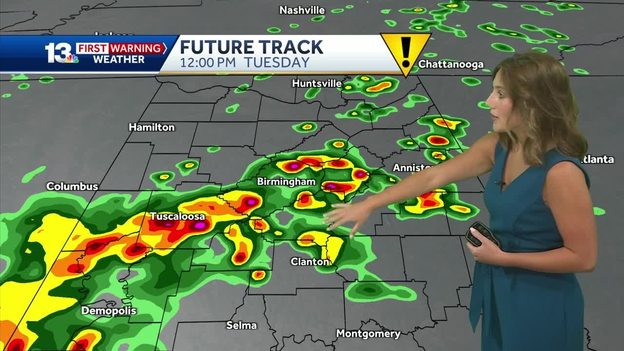 Alabama's weather forecast for Tuesday includes more heavy storms with a severe threat
