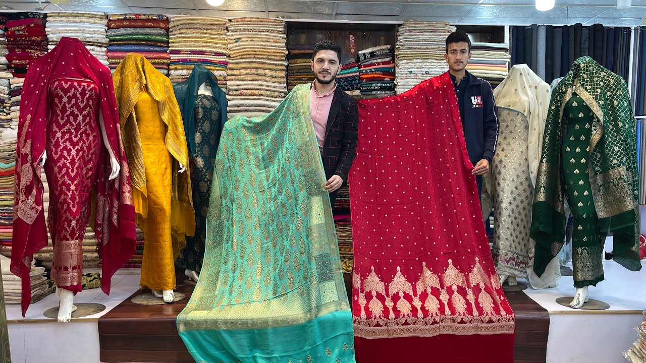 Pure Shamoose silk/Pure Banarsi three piece suit/Indian zari banarsi/Original Banarsi by Syed Abbas