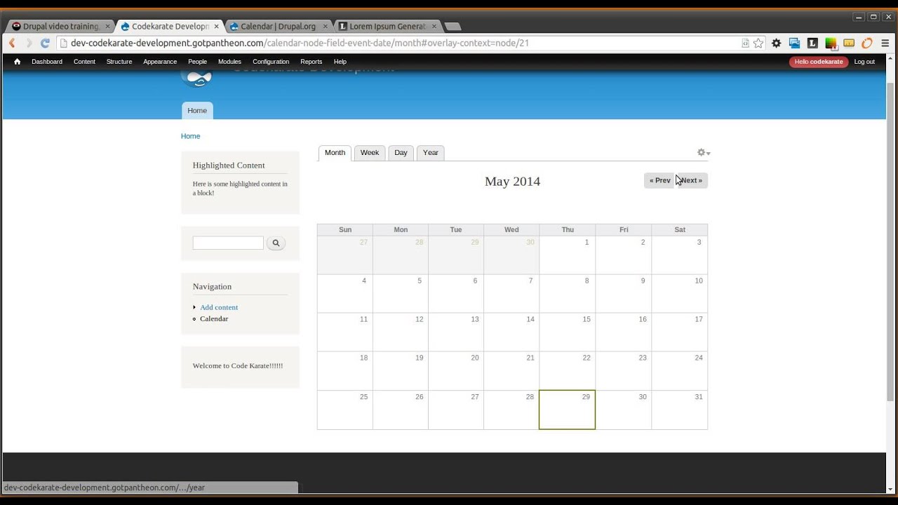 Drupal 7 Calendar Module - Daily Dose of Drupal Episode 155