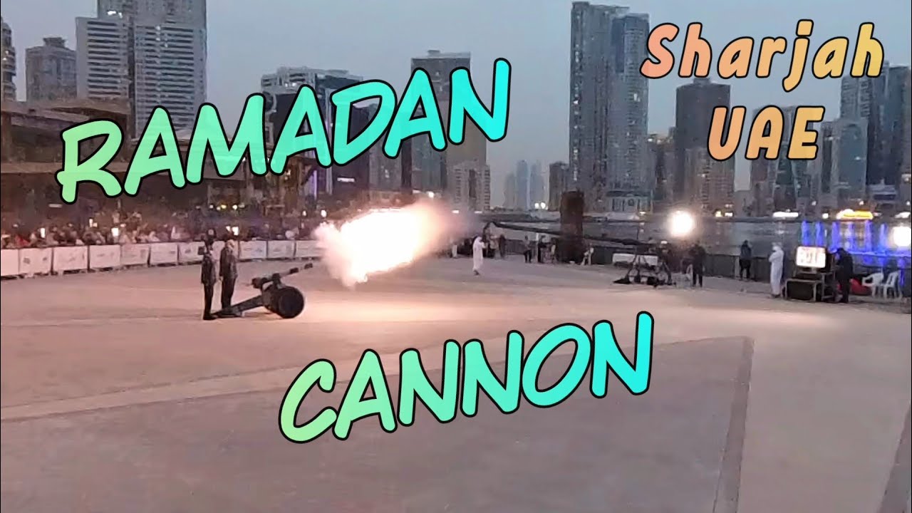 Ramadan Cannon. Evening Ritual at Al Majaz Park.
