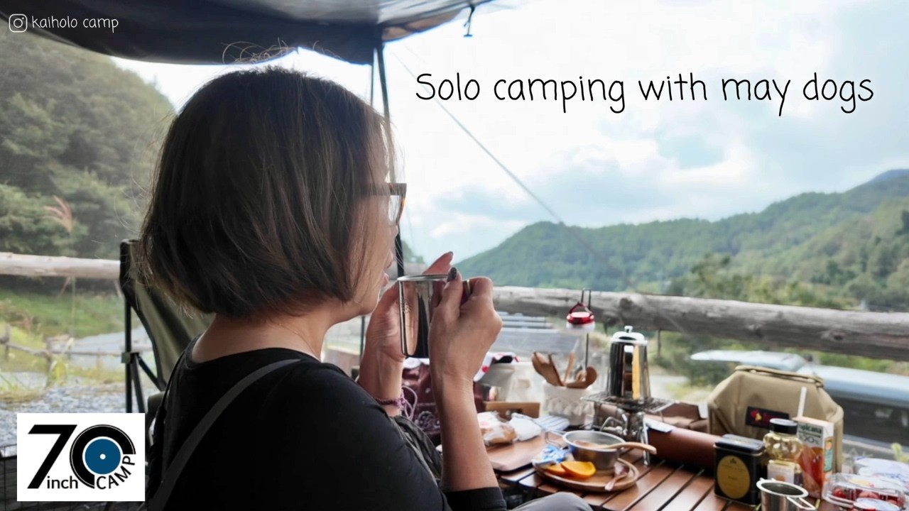 【50代女子⁉︎ソロキャンプ】温泉とLiveで癒しと感動の２泊３日のソロキャンプ｜7inch CAMP｜Solo camping with my dogs. Vlog［74］