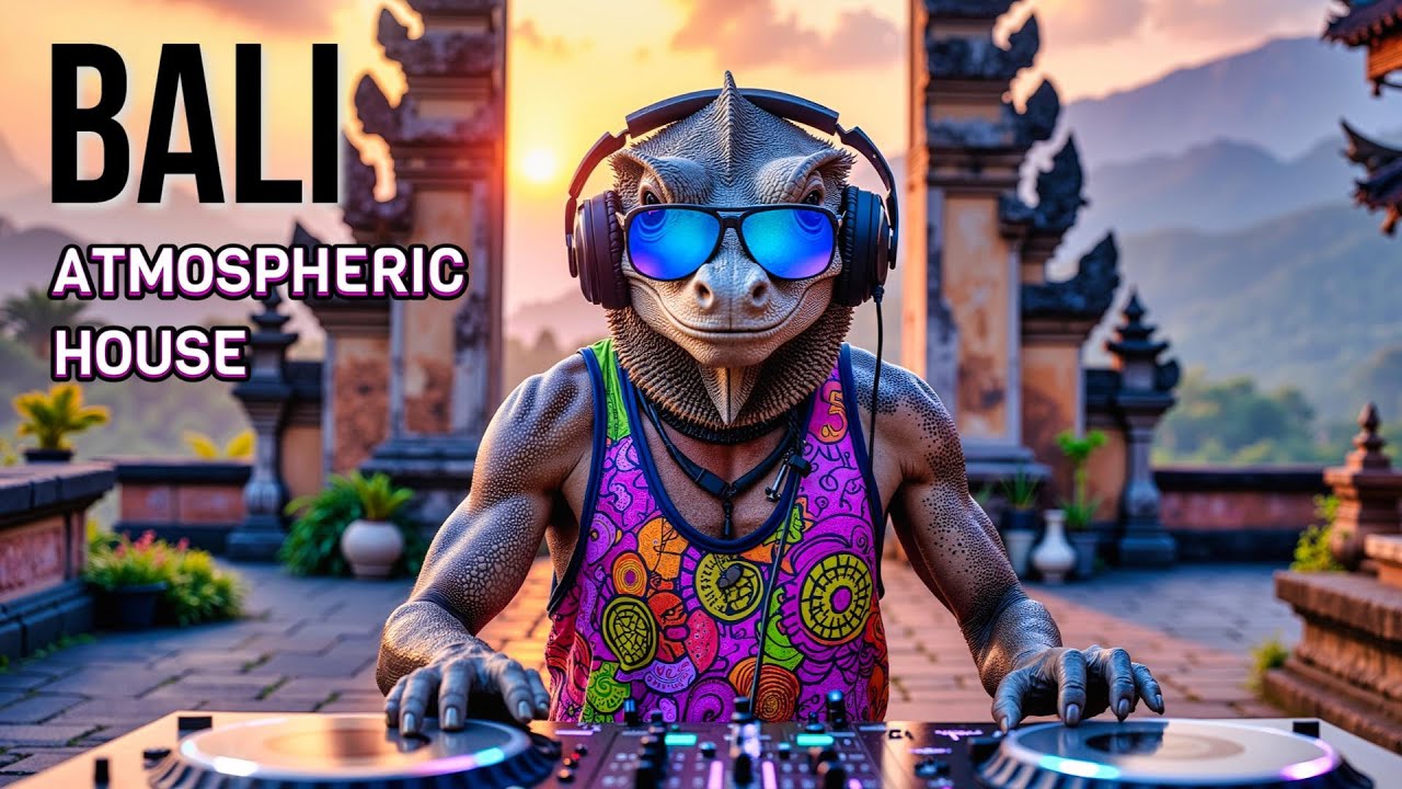 Atmospheric AI Reptile DJ at Bali&rsquo;s Lempuyang Temple | Virtual Tech House Sunset 🌅 Mix
