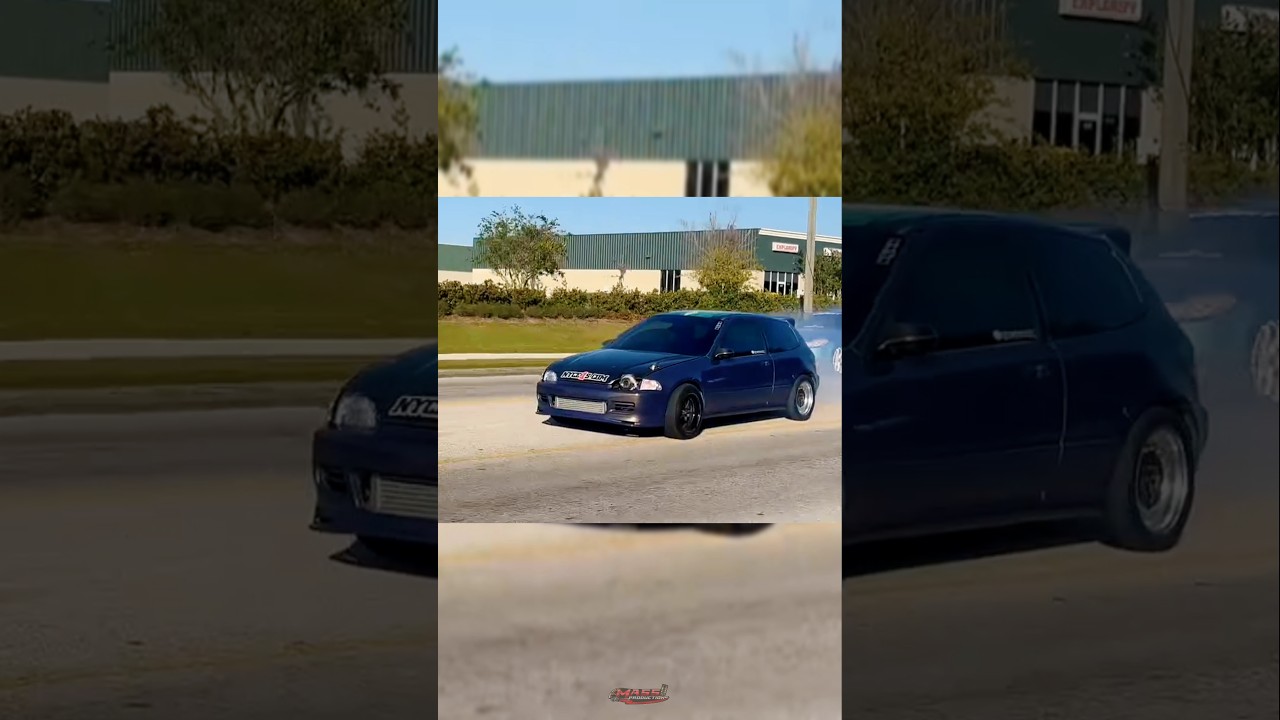 B Turbo Sick Burnout 🔥🔥🔥 #massproductions #turbo #honda #civic #racing #eghatch #burnouts