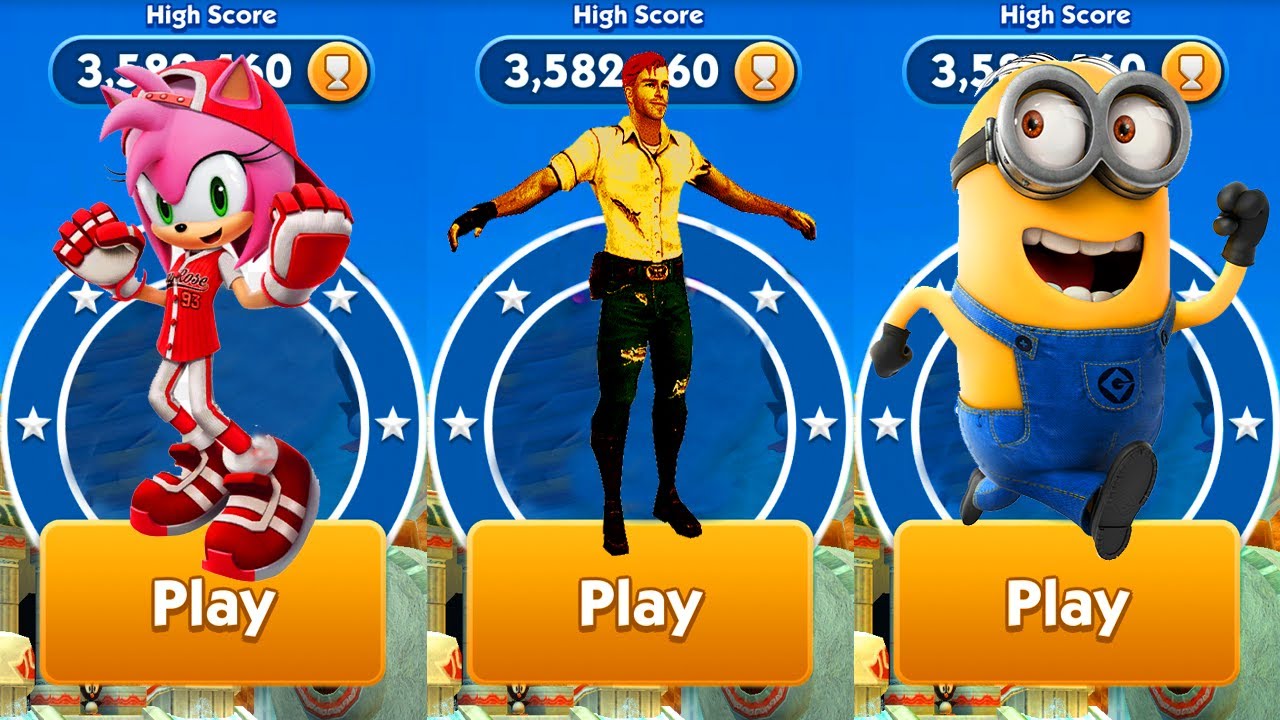 Sonic Dash vs Temple Run 2 vs Minion Rush Gameplay