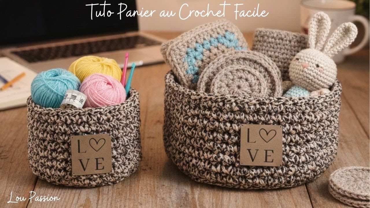 Comment réaliser une corbeille au crochet pour débutant Rapide Moins de 2h ! #diy #trapilho