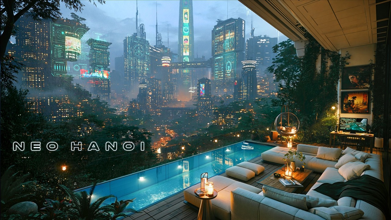 Neo Hanoi - Solarpunk Ambient Music for Tropical Rainy Evenings