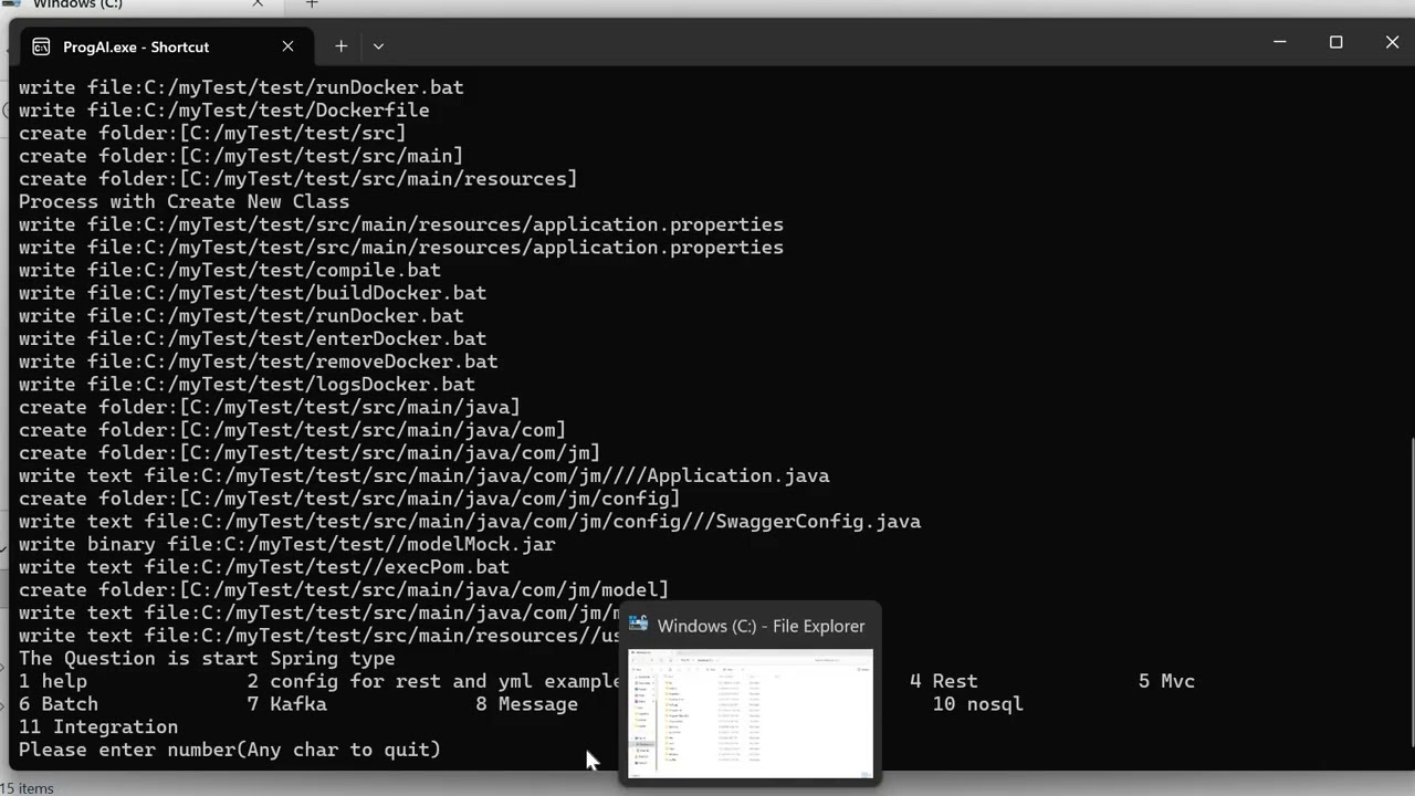 AI programming with Java Spring Boot Application