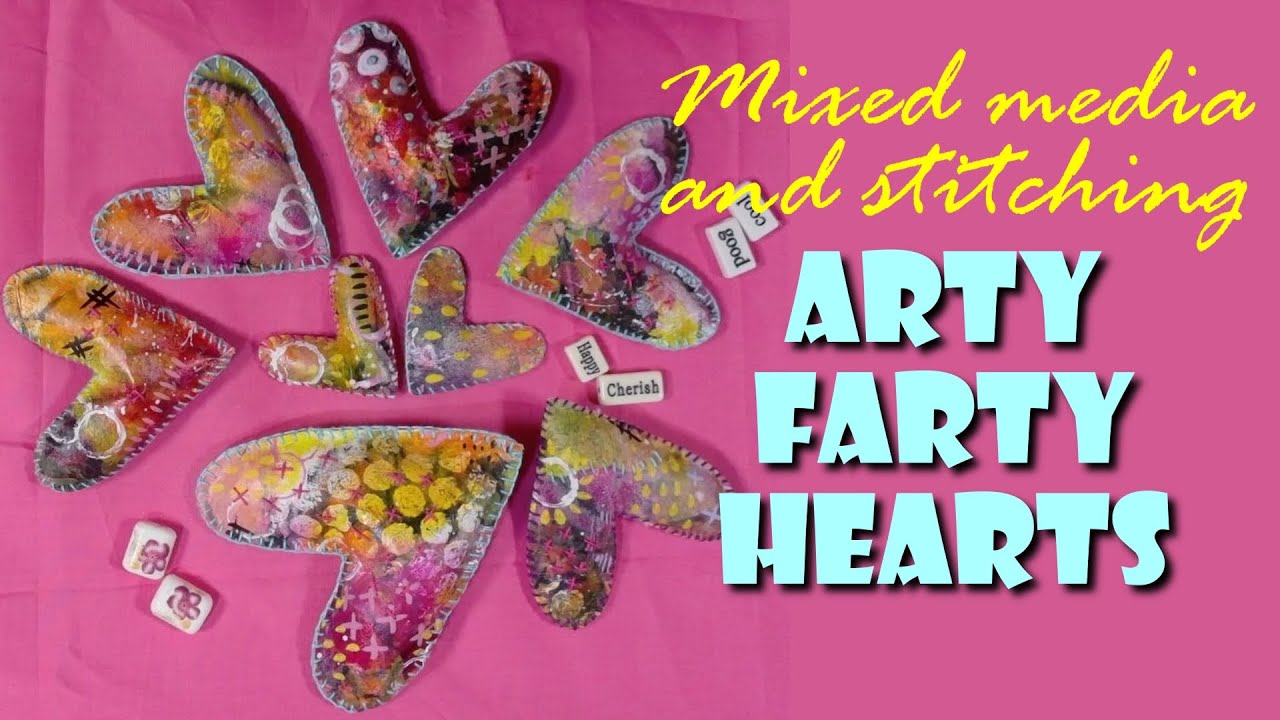 Arty Farty Heart Swap || Mixed media and stitch