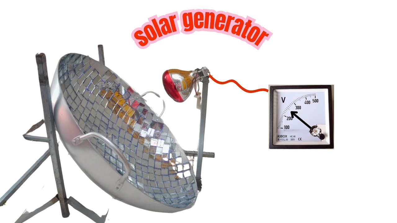 ✅ I make solar 220V generator from a mirror and old TV