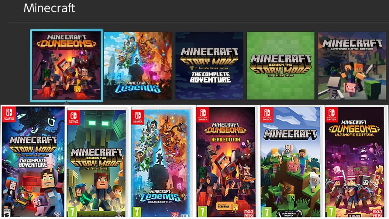 Minecraft Dungeons,Minecraft Legends,Minecraft Story Mode,Minecraft Nintendo Switch Edition [Switch]