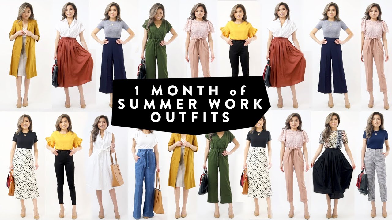 1 MONTH of Summer WORK OUTFIT Ideas | Business Casual Work Office Wear Lookbook | Miss Louie