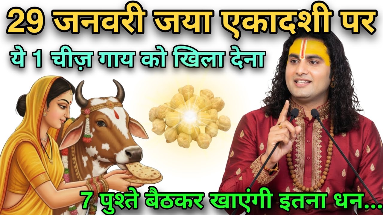 29 January 2026 जया एकादशी पर गाय को खिला देना ये 1 चीज़ 7 पीढ़ी बैठकर खाएंगी ,#aniruddhacharyaji 