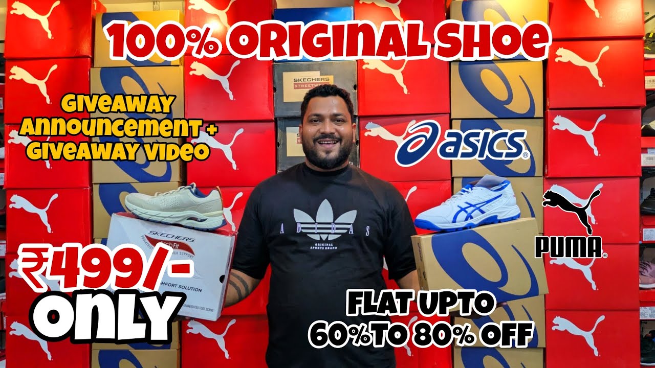 100% Original Shoe ₹499 😱| Flat 60% to 80% Off | Puma shoe| giveaway video | Branded Shoe In Mumbai