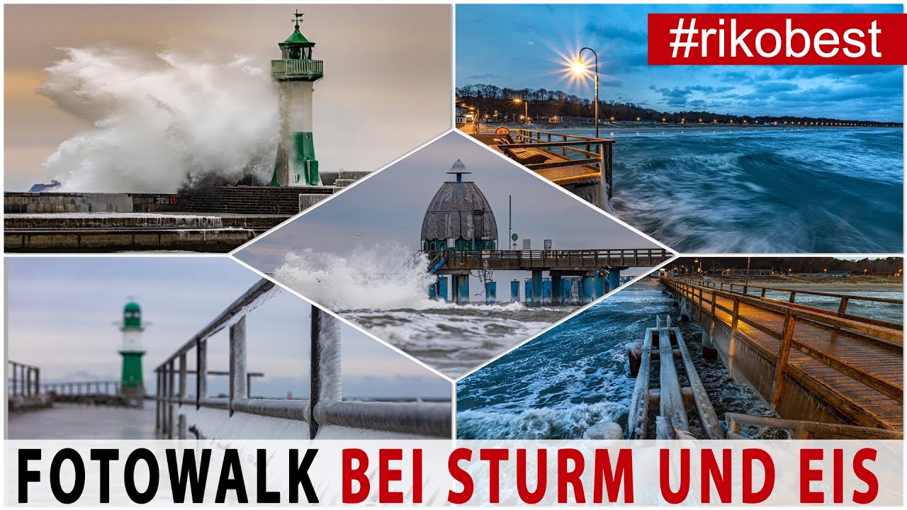 Fotografieren im Winter ❄️ Fotowalk bei Eissturm auf Rügen von Warnemünde bis Insel Rügen