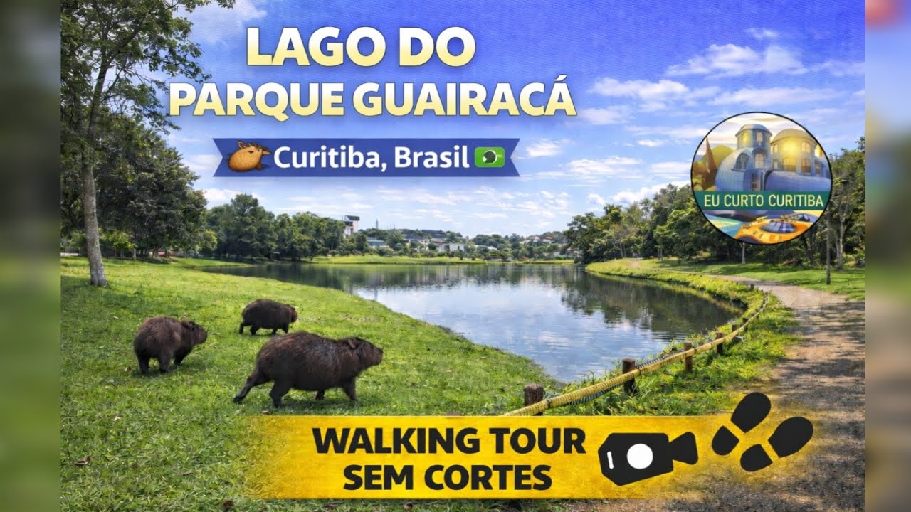 Lago do Parque Guairacá 🇧🇷 | Curitiba, Brazil  | Walking Tour Sem Cortes