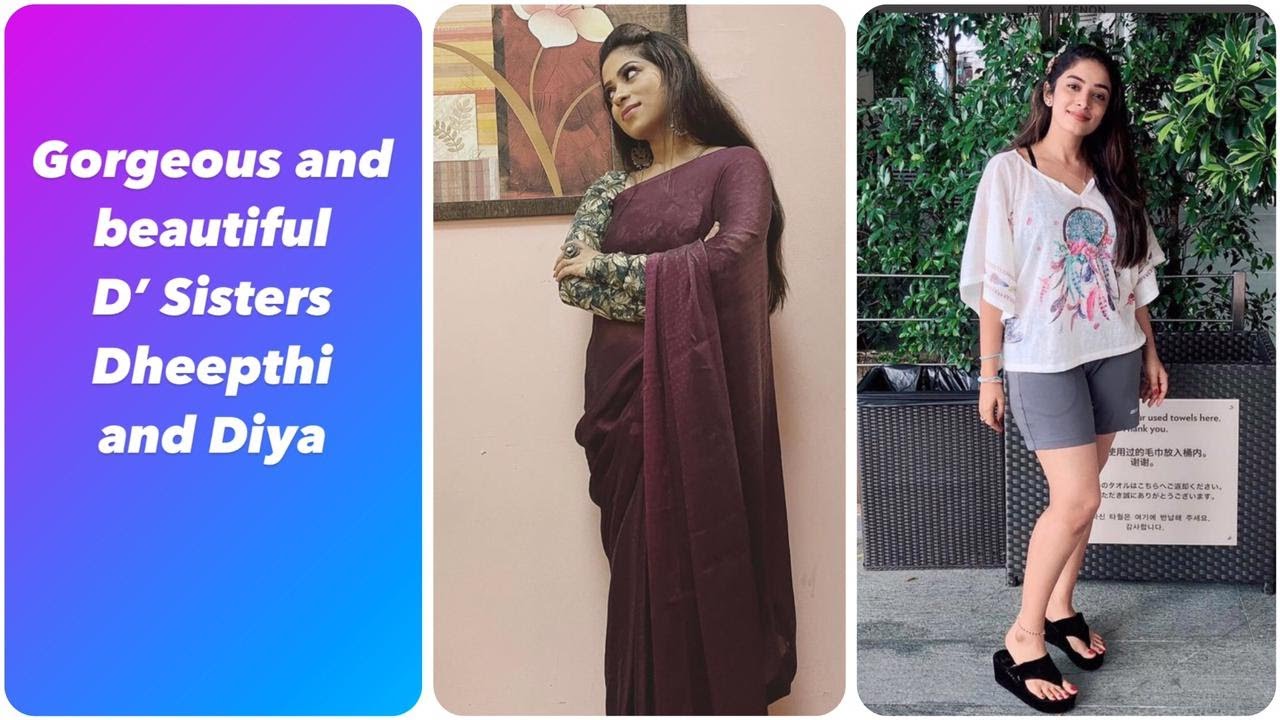 Gorgeous and hot D&rsquo; sisters | VJ Diya Menon | dheepthi Kapil | Sembaruthi serial Aishwarya