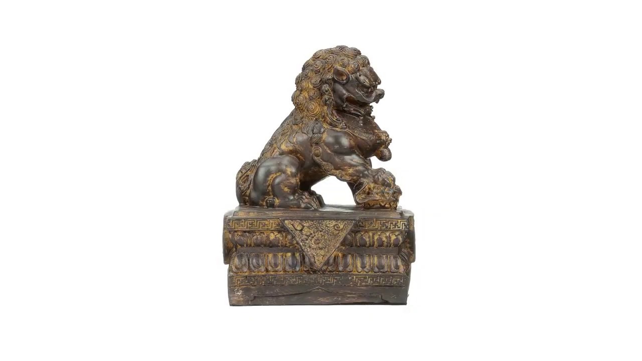 Design Toscano's Chinese Guardian Male Lion Foo Dog Statue