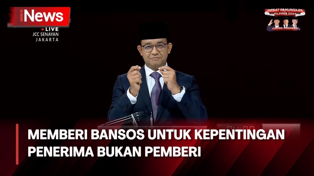 Paparan Visi Misi dan Program Kerja Capres Anies Baswedan di Debat Capres ke 5