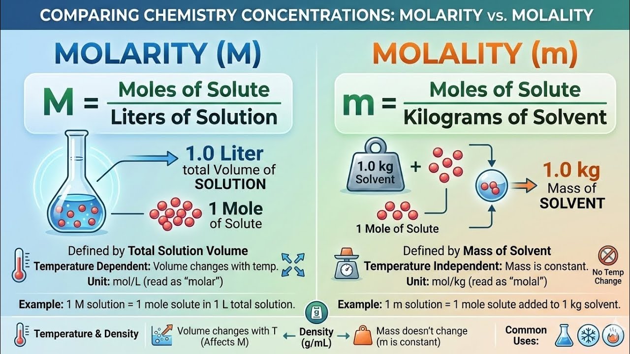 Quiz practice on Molarity,Molality