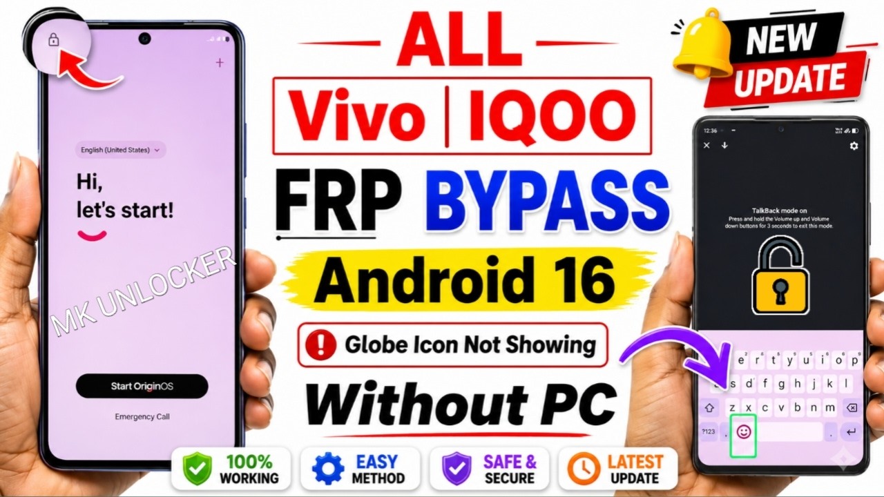 All IQOO FRP Bypass Android 16 | New Method | All IQOO Google Account Bypass Without Pc | 100% OK |