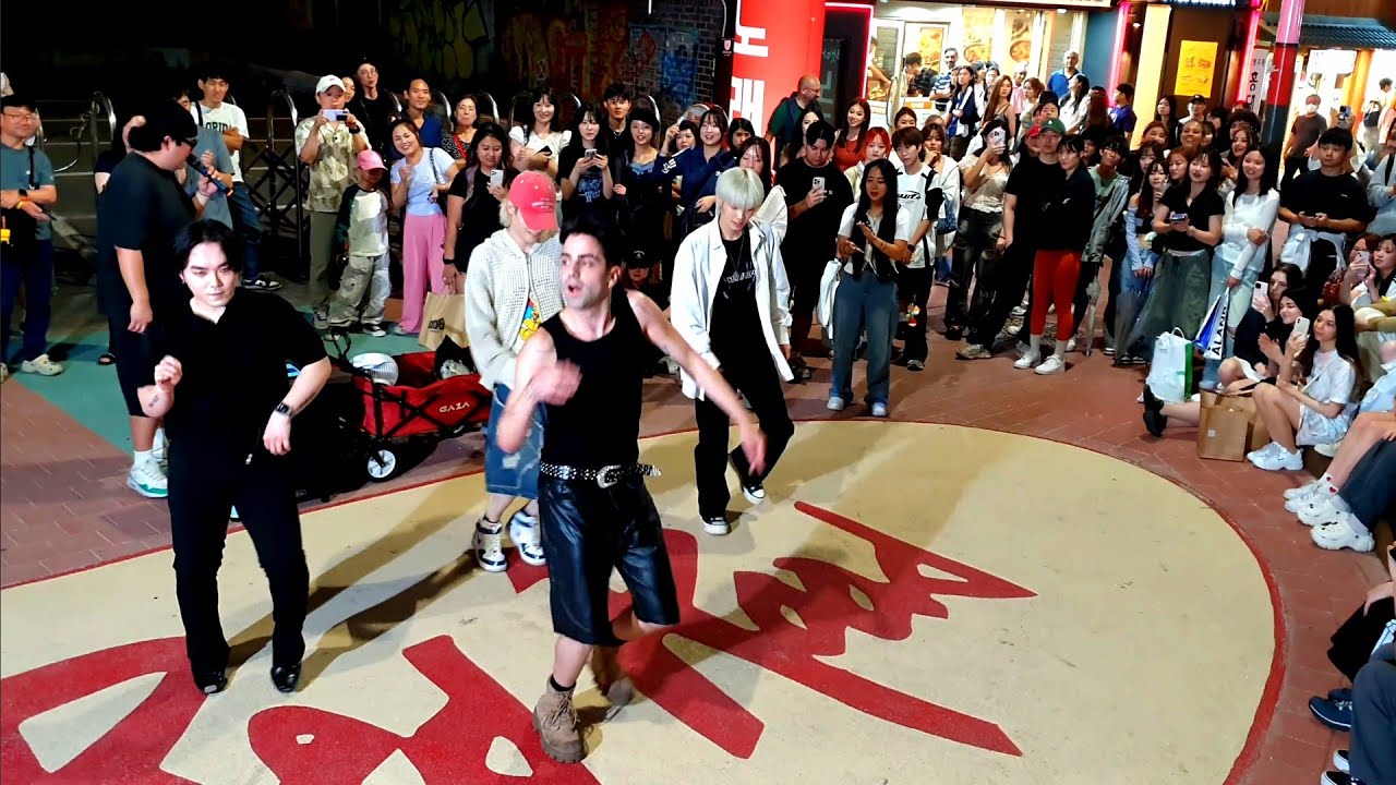 [STREET ARTIST] DADADA CREW. WITH JANGWOO. INTERACTIVE HONGDAE BUSKING. 240607.