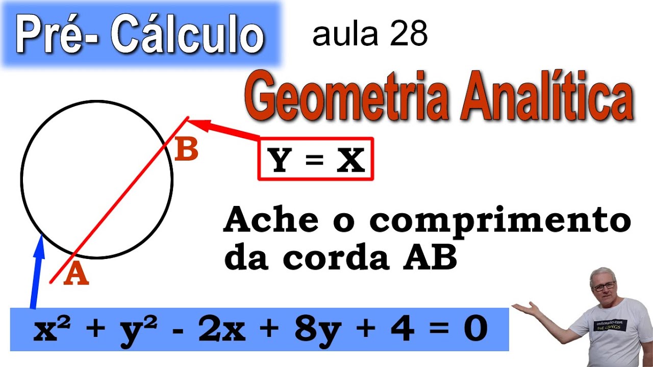 GRINGS👉 PRÉ-CÁLCULO: GEOMETRIA - INTERSECÇÃO DA RETA COM CIRCUNFERÊNCIA (aula 28)@OmatematicoGrings