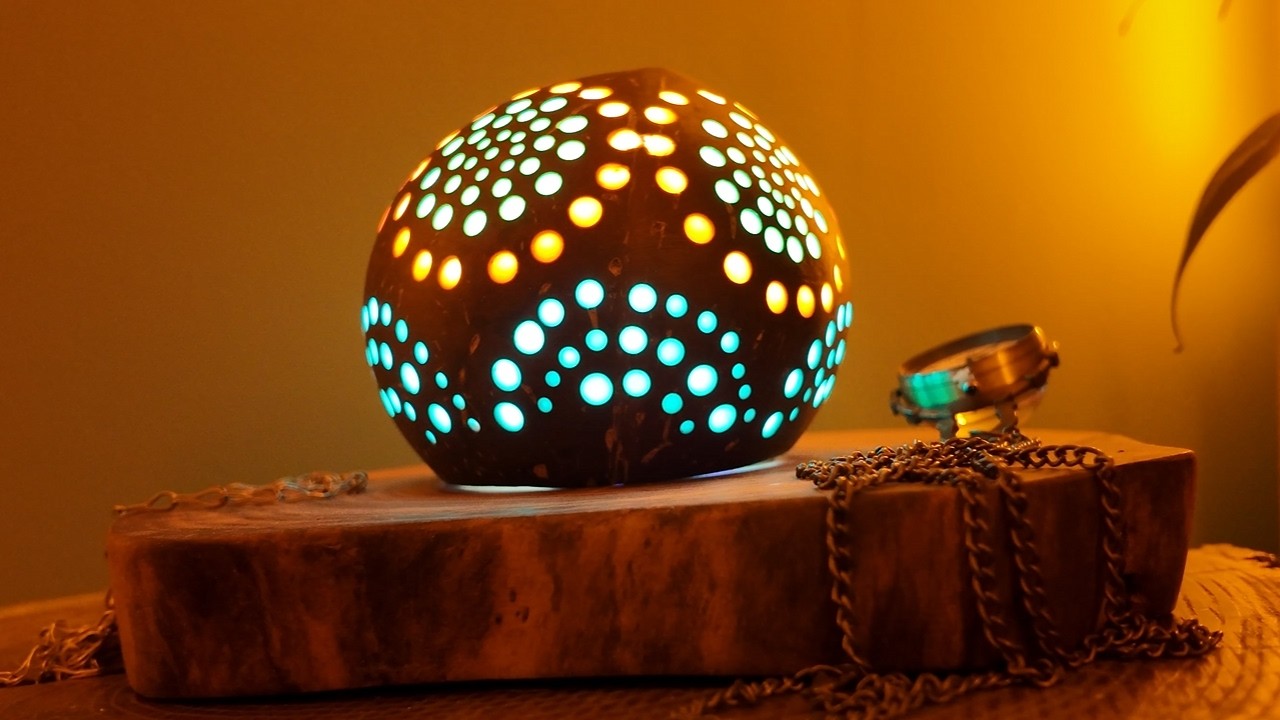 DIY Coconut Shell Magic Night Lamp for Bedroom | Home Decorating Idea