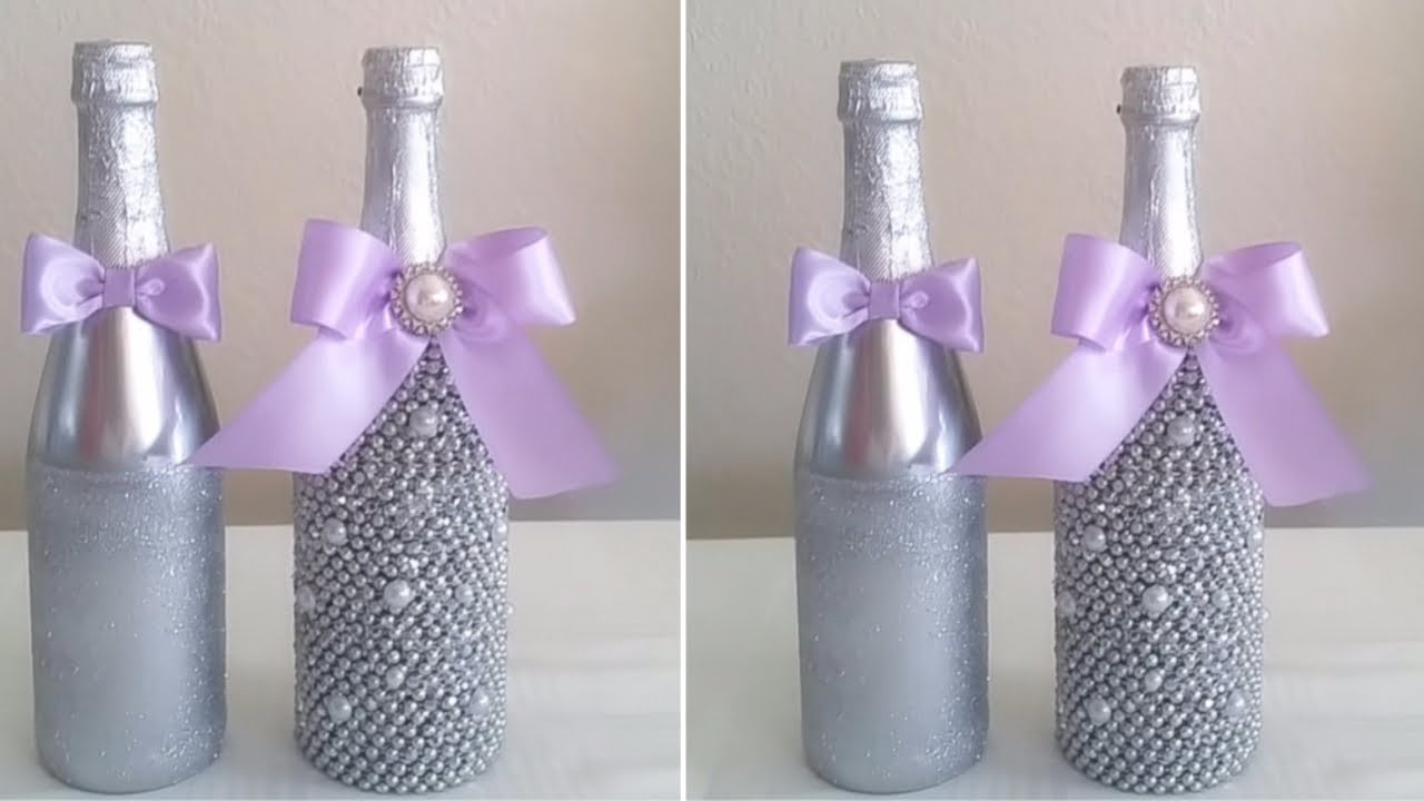 DIY| MR AND MRS BLING CHAMPAGNE BOTTLE DECOR