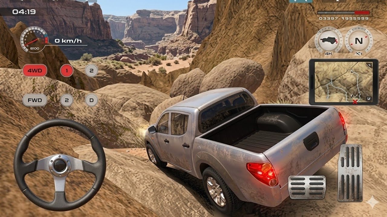 Offroad Jeep Driving Simulator - Luxury Pickup Offroad Drive Dessert - Car Game Android Gameplay