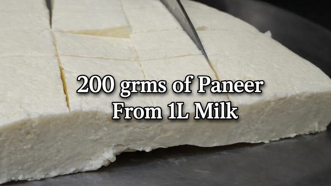 200g Paneer From 1L Milk 🥛| Soft and Spongy | Easy Paneer Making Recipe 