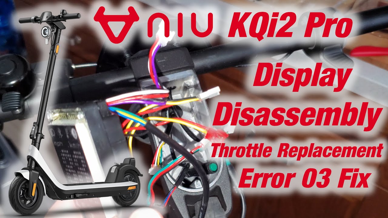 NIU KQi2 Pro Electric Scooter disassembly / repair guide – Display and Throttle (error 03 fix)