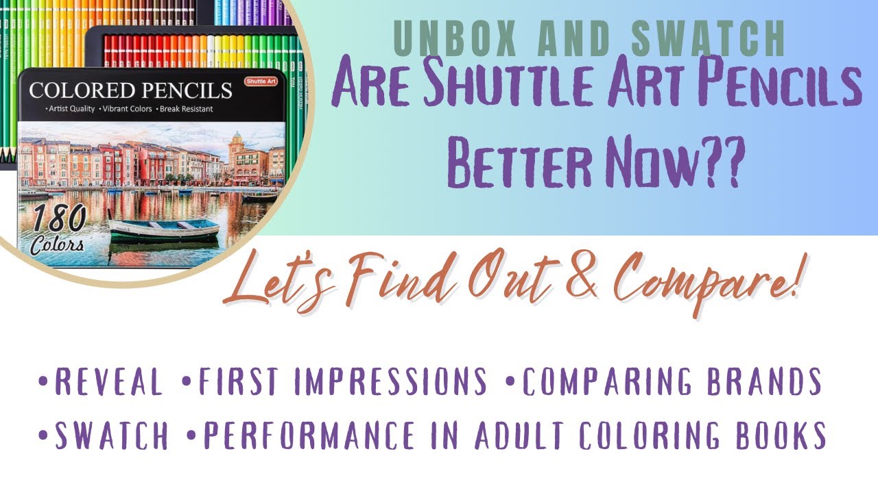 Shuttle Art 180 set Artist Quality Colored Pencils Unboxing Swatch & Review