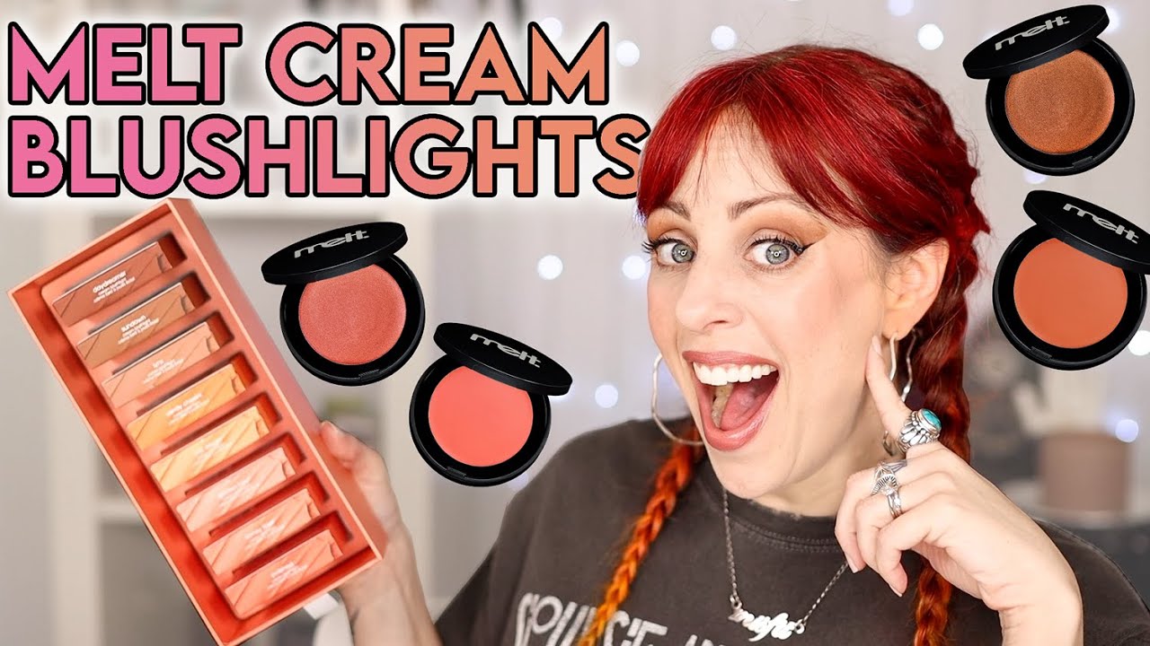 MELT CREAM BLUSHLIGHTS 🍑 Full collection review & cheek swatches | GlitterFallout