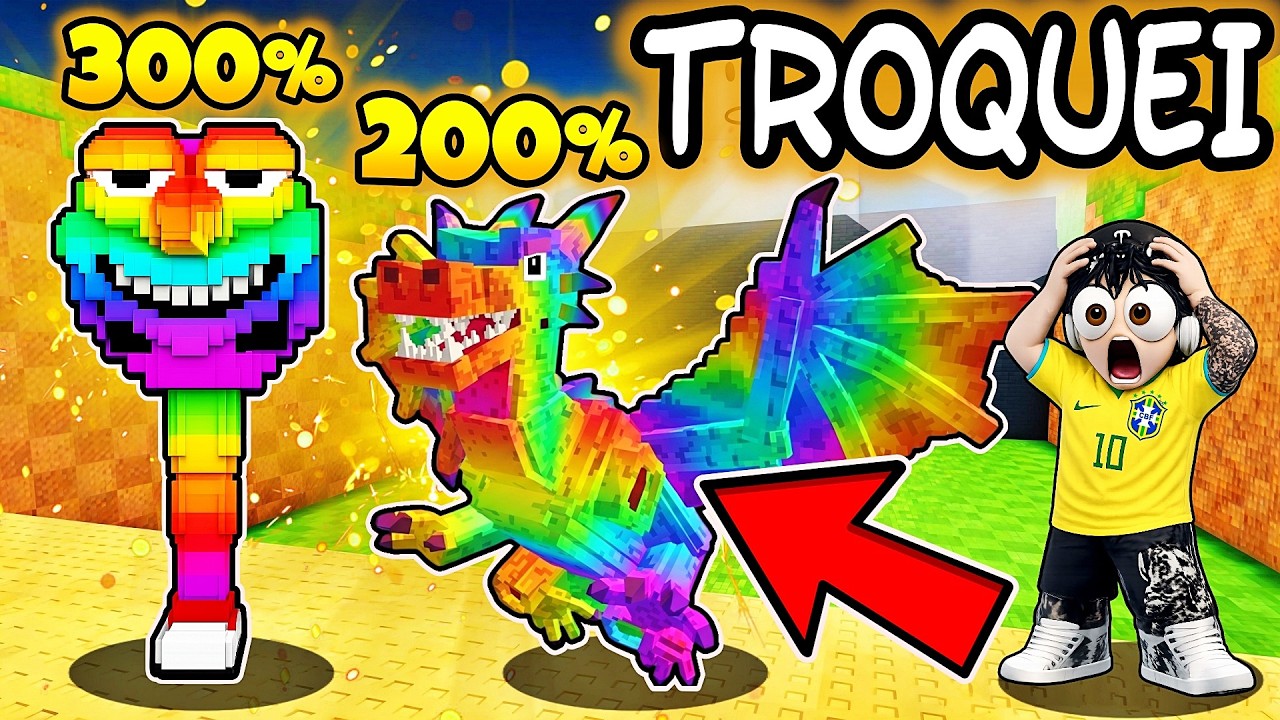TENTEI TROCAR BRAINROTS ETERNOS no CHUTE UM BLOCO DA SORTE