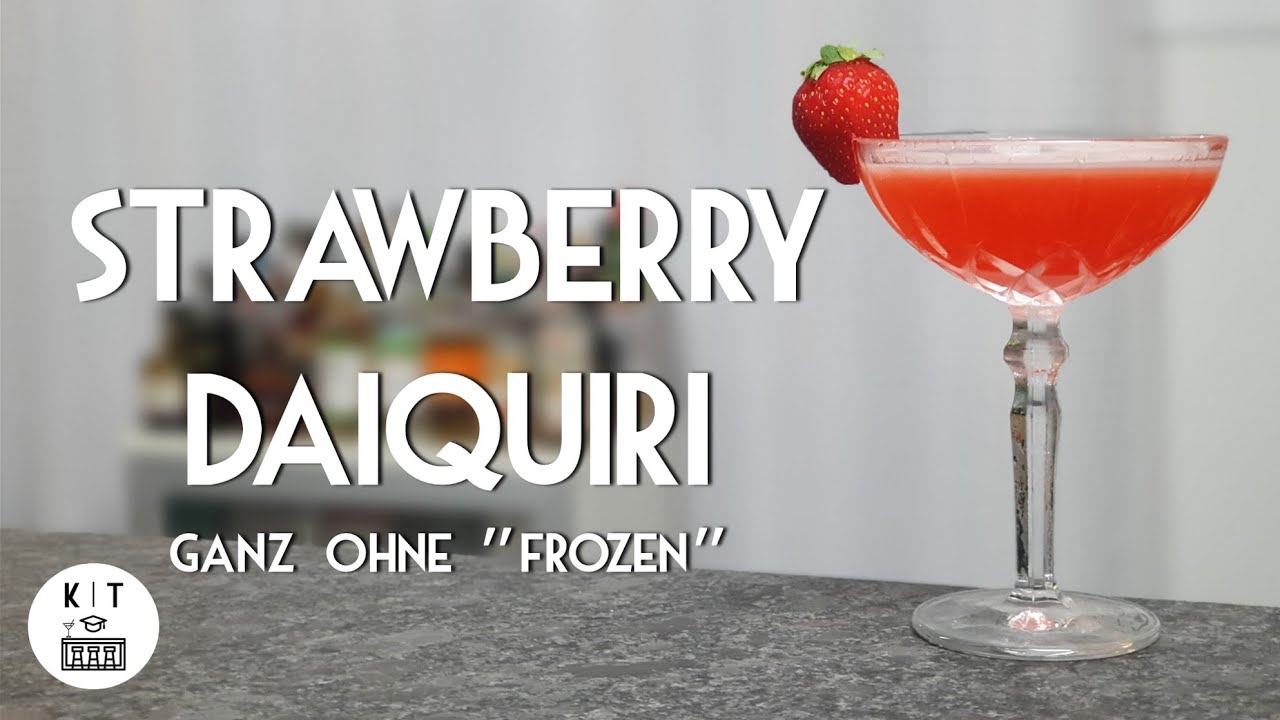 Strawberry Daiquiri Cocktail - mit selbst hergestelltem Erdbeer-Rum, ohne Mixer und 