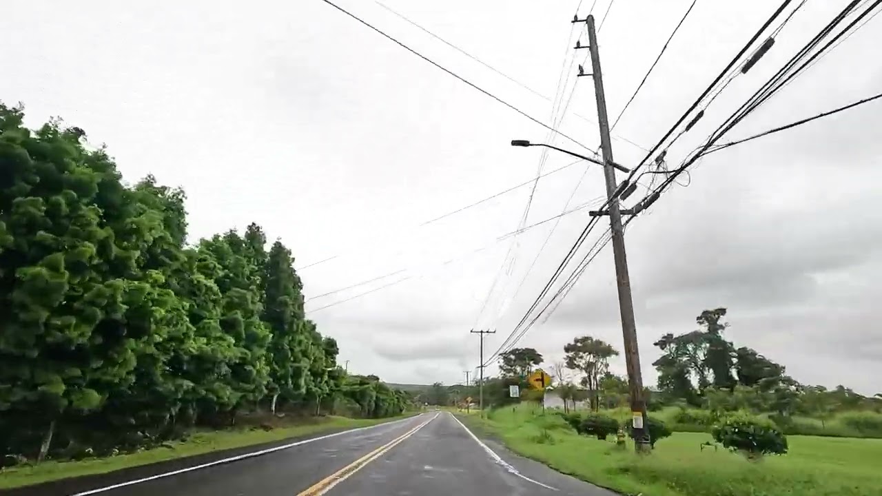 Driving on Ainaola Drive in Hilo, Hawaii