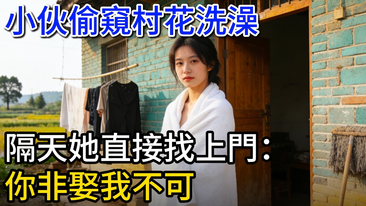小伙偷窺村花洗澡，隔天她直接找上門：你非娶我不可